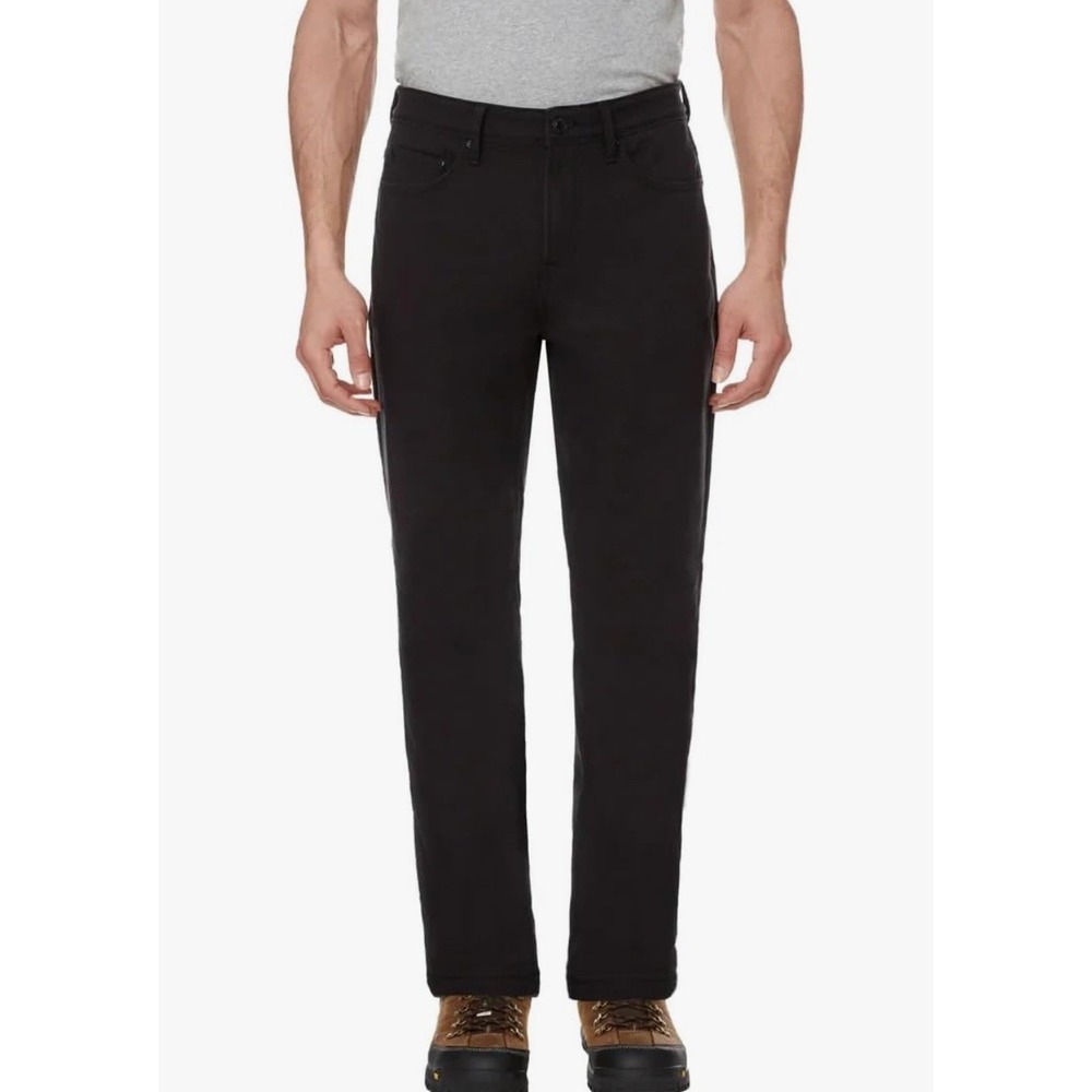 NWT Caterpillar 38X29 Fleece Lined Stretch Canvas Straight Leg Blk Workwear